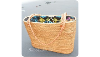 shopping beach handbags straw rattan full handwoven ethnic style